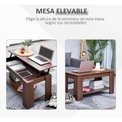 HOMCOM 100cm Modern Lift Up Top Coffee Table Desk Hidden Storage Bottom Shelf 10 HOMCOM 100cm Modern Lift Up Top Coffee Table Desk Hidden Storage Bottom Shelf -Living Room Furniture Store 10092487 4