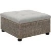 Ottoman Seagrass 65x65x40 Cm Grey VidaXL -Living Room Furniture Store 10358971 1