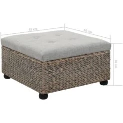 Ottoman Seagrass 65x65x40 Cm Grey VidaXL 9 Ottoman Seagrass 65x65x40 Cm Grey VidaXL -Living Room Furniture Store 10358971 3