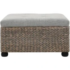 Ottoman Seagrass 65x65x40 Cm Grey VidaXL 11 Ottoman Seagrass 65x65x40 Cm Grey VidaXL -Living Room Furniture Store 10358971 5
