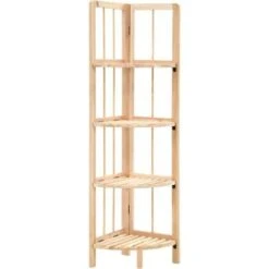Corner Shelf Cedar Wood 27x27x110 Cm VidaXL