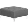 Modern Ottoman Square Footstool Grey Fabric Tufted Aberdeen -Living Room Furniture Store 10759844 1
