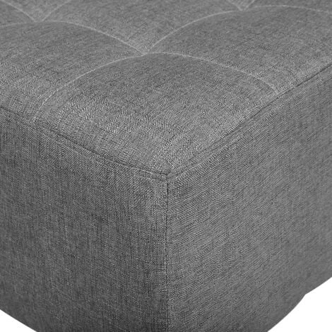 Modern Ottoman Square Footstool Grey Fabric Tufted Aberdeen 6 Modern Ottoman Square Footstool Grey Fabric Tufted Aberdeen - Image 4