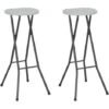 Folding Bar Stools 2 Pcs HDPE And Steel White VidaXL