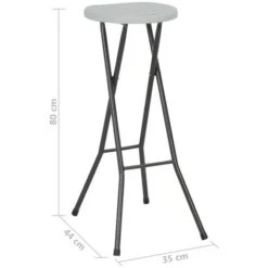 Folding Bar Stools 2 Pcs HDPE And Steel White VidaXL 9 Folding Bar Stools 2 Pcs HDPE And Steel White VidaXL -Living Room Furniture Store 10985542 3