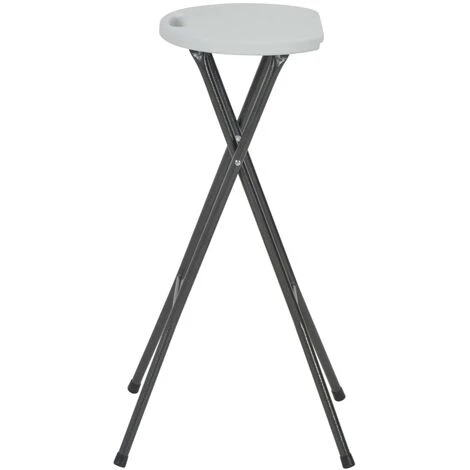 Folding Bar Stools 2 Pcs HDPE And Steel White VidaXL 6 Folding Bar Stools 2 Pcs HDPE And Steel White VidaXL - Image 4