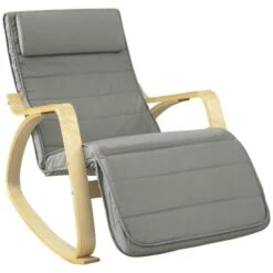 SoBuy Armchair Rocking Nursing Chair Recliner Adjustable Footrest & Removable Cushion Monther's Choice,FST16-DG