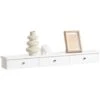 SoBuy Wall Mounted Shelf With 3 Drawers, Storage Unit, White Finish, FRG43-L-W -Living Room Furniture Store 11320569 1