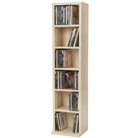 CD Storage - 6 Shelves For 102 CDs - Dvd Storage, Cd Rack, Book Shelf - Beech 4 CD Storage - 6 Shelves For 102 CDs - Dvd Storage, Cd Rack, Book Shelf - Beech - Image 2