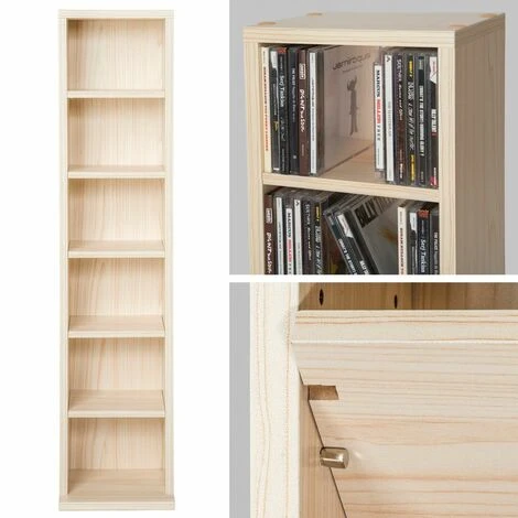 CD Storage - 6 Shelves For 102 CDs - Dvd Storage, Cd Rack, Book Shelf - Beech 5 CD Storage - 6 Shelves For 102 CDs - Dvd Storage, Cd Rack, Book Shelf - Beech - Image 3