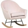 Modern Retro Rocking Chair Comfortable Padded Armchair Wooden Skates Pink Oxie 2 Modern Retro Rocking Chair Comfortable Padded Armchair Wooden Skates Pink Oxie -Living Room Furniture Store 12223715 1
