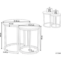 Industrial Modern Set Of 2 Nesting End Tables Metal Frame Concrete Effect Dixie 9 Industrial Modern Set Of 2 Nesting End Tables Metal Frame Concrete Effect Dixie -Living Room Furniture Store 13134533 3
