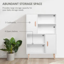HOMCOM Free Standing Bookcase Shelves Unit Storage Cabinet W/ Two Doors White 11 HOMCOM Free Standing Bookcase Shelves Unit Storage Cabinet W/ Two Doors White -Living Room Furniture Store 13140238 5