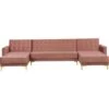 Modular U-Shaped Corner Sofa Bed 3 Seater 2 Chaises Pink Velvet Aberdeen -Living Room Furniture Store 13154328 1