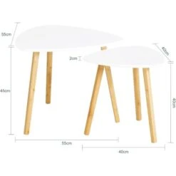 SoBuy Nesting Tables, Set Of 2 Side Tables End Tables,Coffee Tables,FBT74-W 9 SoBuy Nesting Tables, Set Of 2 Side Tables End Tables,Coffee Tables,FBT74-W -Living Room Furniture Store 13513856 3