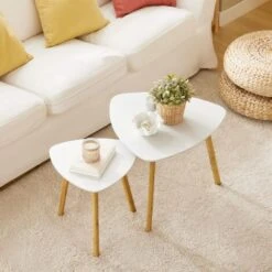 SoBuy Nesting Tables, Set Of 2 Side Tables End Tables,Coffee Tables,FBT74-W 10 SoBuy Nesting Tables, Set Of 2 Side Tables End Tables,Coffee Tables,FBT74-W -Living Room Furniture Store 13513856 4