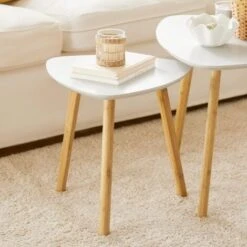 SoBuy Nesting Tables, Set Of 2 Side Tables End Tables,Coffee Tables,FBT74-W 11 SoBuy Nesting Tables, Set Of 2 Side Tables End Tables,Coffee Tables,FBT74-W -Living Room Furniture Store 13513856 5