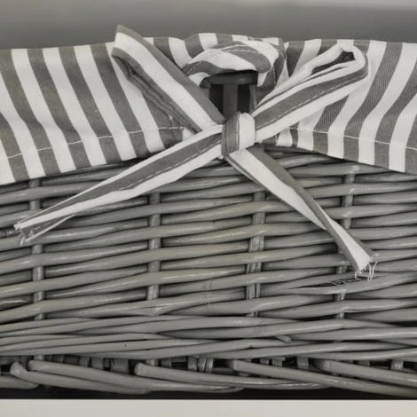 HALLWAY - Wall Storage Shelf With 2 Baskets And 5 Coat Hooks - White / Grey 6 HALLWAY - Wall Storage Shelf With 2 Baskets And 5 Coat Hooks - White / Grey - Image 4