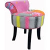 WATSONS - Contemporary Padded Stool / Fan Back Chair With Wood Legs - Multi-coloured -Living Room Furniture Store 14020402 1