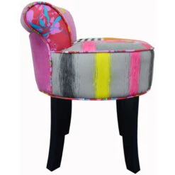 WATSONS - Contemporary Padded Stool / Fan Back Chair With Wood Legs - Multi-coloured -Living Room Furniture Store 14020402 3