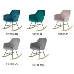 SoBuy Rocking Chair Armchair Lounge Chair Relaxing Chair Recliner Velvet Seat,FST68-P -Living Room Furniture Store 14359073 5