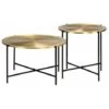 Industrial Coffee Table Vintage Round Furniture Set 2 Side End Gold Rustic Metal 2 Industrial Coffee Table Vintage Round Furniture Set 2 Side End Gold Rustic Metal -Living Room Furniture Store 15023076 1