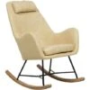 Modern Transitional Comfy Fabric Rocking Chair Wooden Skates Yellow Arrie 1 Modern Transitional Comfy Fabric Rocking Chair Wooden Skates Yellow Arrie -Living Room Furniture Store 15057597 1