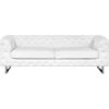 3 Seater Sofa Faux Leather Button Tufting Chesterfield Style White Vissland 1 3 Seater Sofa Faux Leather Button Tufting Chesterfield Style White Vissland -Living Room Furniture Store 15057686 1