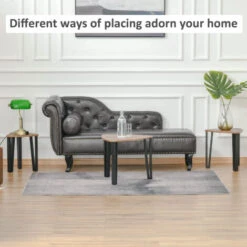 HOMCOM 3 PCs Nesting Table Coffee Table Set MDF Living Room Furniture Walnut -Living Room Furniture Store 15097279 5