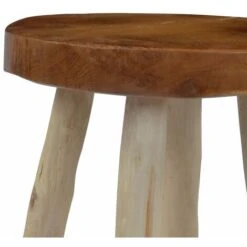 Stool Brown Teak Wood VidaXL -Living Room Furniture Store 15392277 5