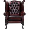 Chesterfield Queen Anne Wing Chair Antique Oxblood Leather 1 Chesterfield Queen Anne Wing Chair Antique Oxblood Leather -Living Room Furniture Store 15609186 1