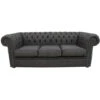 Buy Grey Chesterfield Linen Fabric 3 Seater Sofa Settee DesignerSofas4U