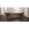 Chesterfield Edwardian 3 Seater Leather Sofa Offer Antique Brown -Living Room Furniture Store 15612932 1