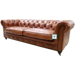 Earle Grande Chesterfield Tan Leather Sofa 3 Seater 7 Earle Grande Chesterfield Tan Leather Sofa 3 Seater -Living Room Furniture Store 15615979 3