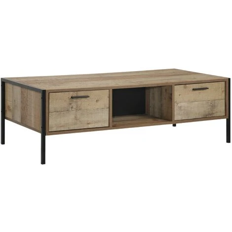 Stretton Coffee Table With 4 Drawers Rustic Industrial Oak Effect Living Room 3 Stretton Coffee Table With 4 Drawers Rustic Industrial Oak Effect Living Room