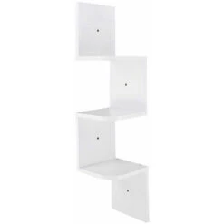 Lucca 3 Tier Wall Mounted Corner Shelf - White