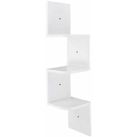 Lucca 3 Tier Wall Mounted Corner Shelf - White 3 Lucca 3 Tier Wall Mounted Corner Shelf - White