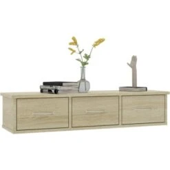 Wall-mounted Drawer Shelf Sonoma Oak 88x26x18.5 Cm Engineered Wood VidaXL -Living Room Furniture Store 16652511 4