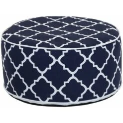 Charles Bentley Indoor/Outdoor Inflatable Foot Stool Pouffe Bean Bag - Navy
