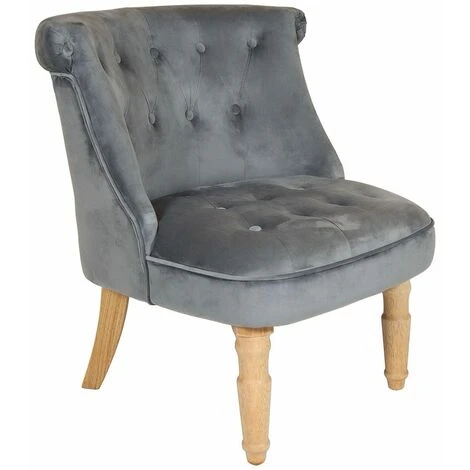 Charles Bentley Toulouse Velvet Occasional Chair With Solid Wood Frame Grey 3 Charles Bentley Toulouse Velvet Occasional Chair With Solid Wood Frame Grey