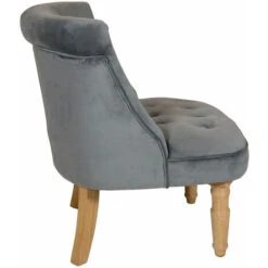 Charles Bentley Toulouse Velvet Occasional Chair With Solid Wood Frame Grey 9 Charles Bentley Toulouse Velvet Occasional Chair With Solid Wood Frame Grey -Living Room Furniture Store 16783838 3