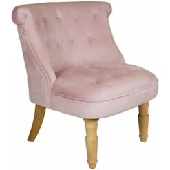 Charles Bentley Toulouse Velvet Occasional Chair With Solid Wood Frame Pink