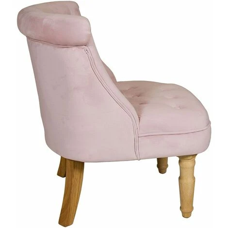 Charles Bentley Toulouse Velvet Occasional Chair With Solid Wood Frame Pink 5 Charles Bentley Toulouse Velvet Occasional Chair With Solid Wood Frame Pink - Image 3