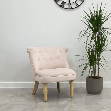 Charles Bentley Toulouse Velvet Occasional Chair With Solid Wood Frame Pink 7 Charles Bentley Toulouse Velvet Occasional Chair With Solid Wood Frame Pink - Image 5