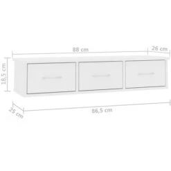Wall-mounted Drawer Shelf White 88x26x18.5 Cm Engineered Wood VidaXL 9 Wall-mounted Drawer Shelf White 88x26x18.5 Cm Engineered Wood VidaXL -Living Room Furniture Store 16903526 3