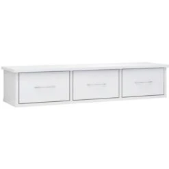 Wall Drawer Shelf High Gloss White 88x26x18.5 Cm Engineered Wood VidaXL
