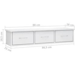 Wall Drawer Shelf High Gloss White 88x26x18.5 Cm Engineered Wood VidaXL -Living Room Furniture Store 16903529 3
