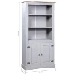 Cupboard Mexican Pine Corona Range Grey 80x40x170 Cm VidaXL -Living Room Furniture Store 16934568 5