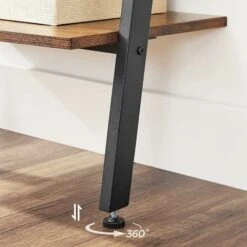 VASAGLE Industrial Ladder Shelf, 5-Tier Bookshelf Rack, Wall Shelf For Living Room, Kitchen, Office, Stable Iron, Leaning Against The Wall, Rustic Brown By SONGMICS LLS46BX -Living Room Furniture Store 17178998 4