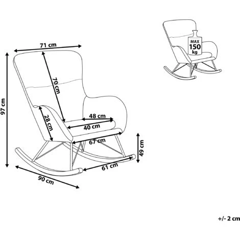 Glam Traditional Rocking Chair Velvet Fabric Wooden Rockers Dark Grey Ellan 5 Glam Traditional Rocking Chair Velvet Fabric Wooden Rockers Dark Grey Ellan - Image 3